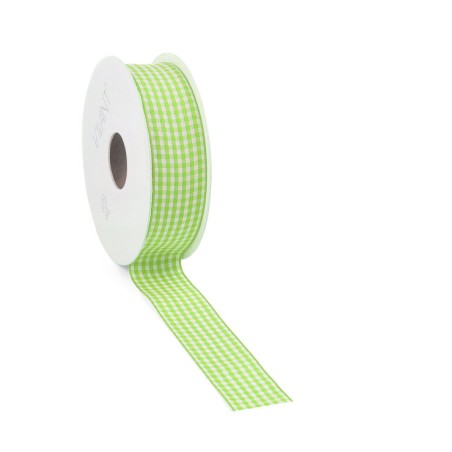 Small Check Ribbon 20mt X 25mm 2159 62 Spring Green