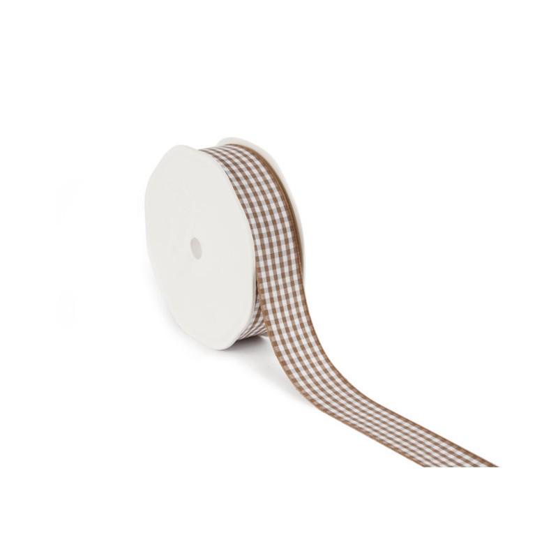 Small Check Ribbon 20mt X 25mm 2159 71 Sand