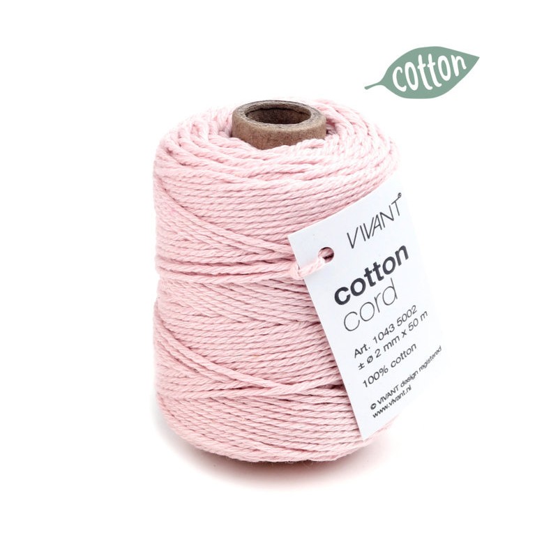 Cotton Cord 1043 50mt Ø2mm 10 Rose