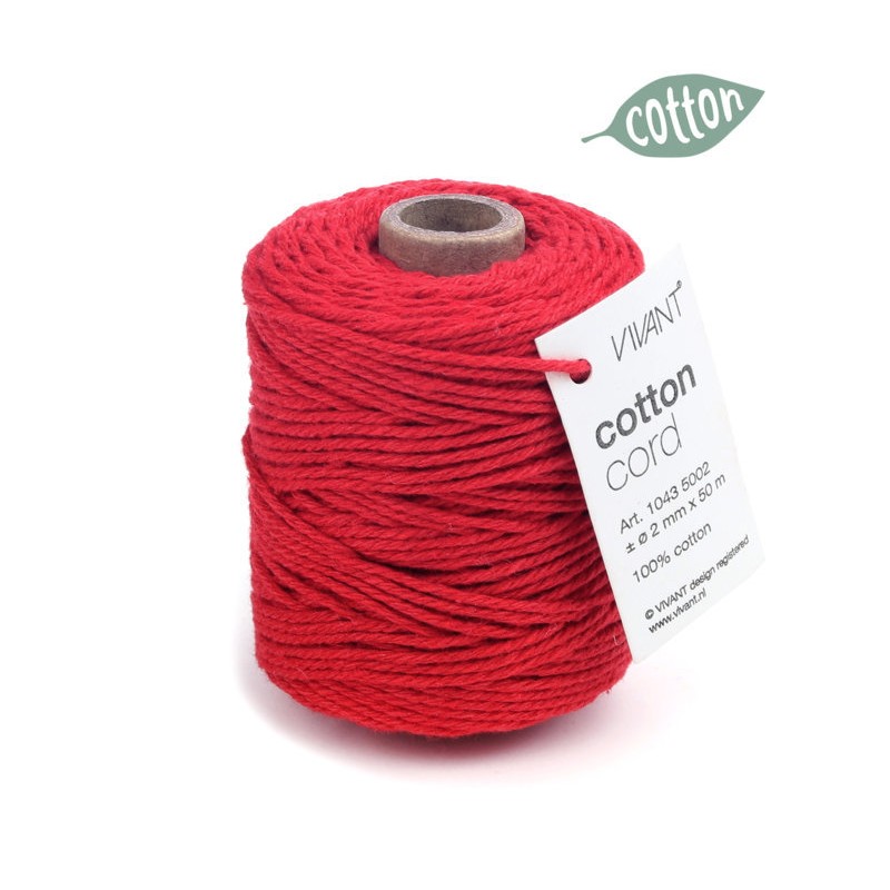 Cotton Cord 1043 50mt Ø2mm 20 Red