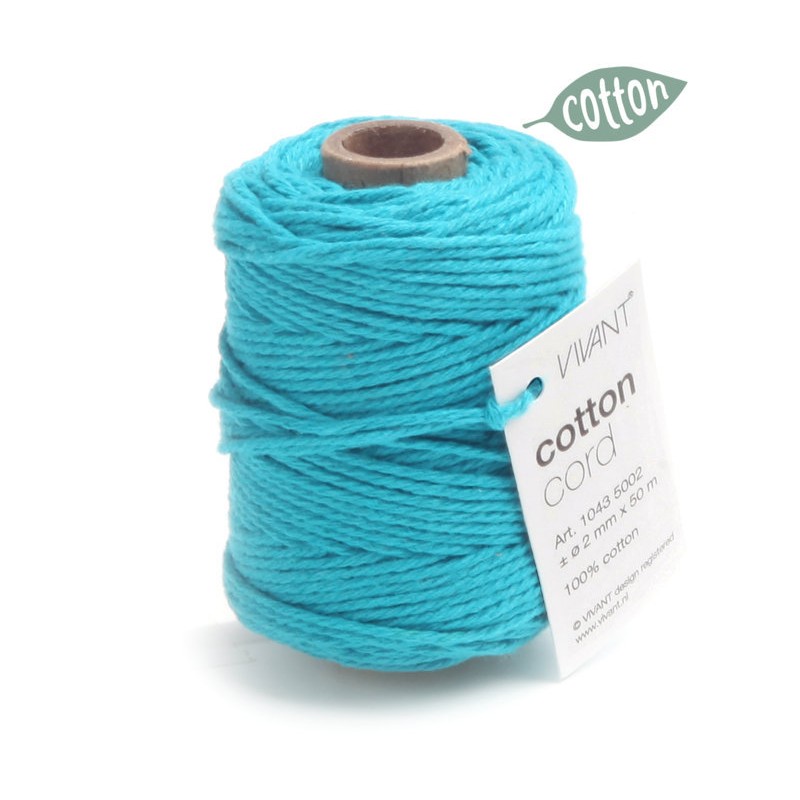 Cotton Cord 1043 50mt Ø2mm 43 Turquoise