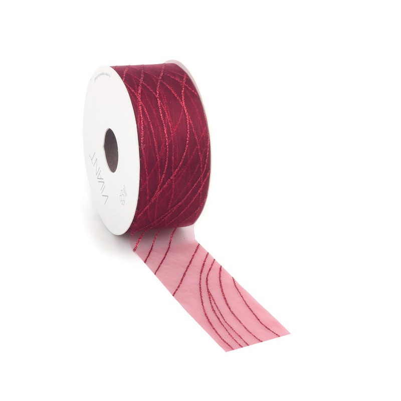 Flow Ribbon 25mt.x40mm 5183 Col.25 Bordeaux