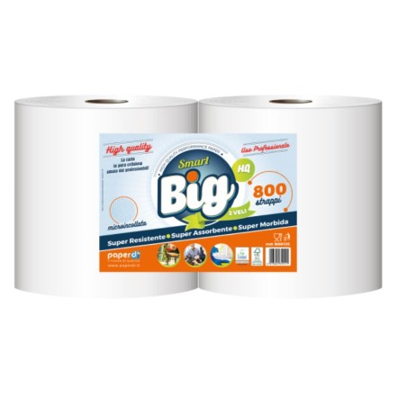 Conf.da 2 Rotoloni Paperdi Big High Quality 800 Strappi 2veli