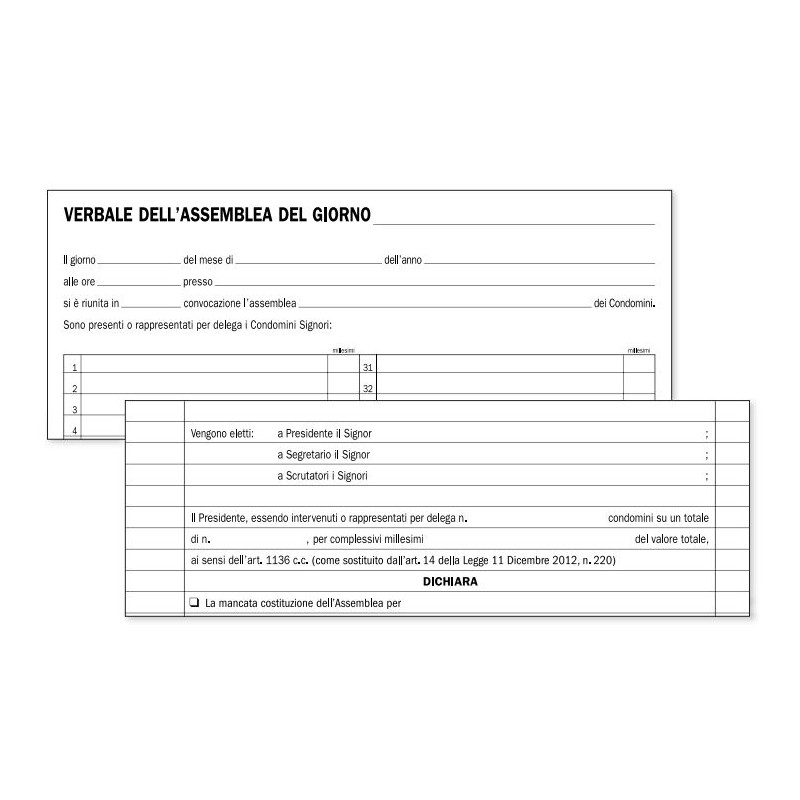 Registro Verb.assemblee Di Condominio 96pag. 31x24