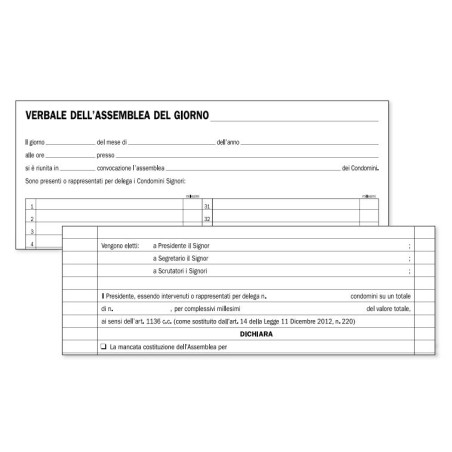 Registro Verb.assemblee Di Condominio 96pag. 31x24