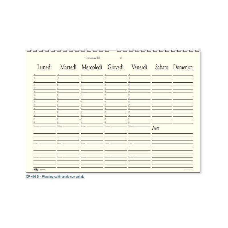 Planning Settimanale Memo Cierre Cr486s 52 Moduli