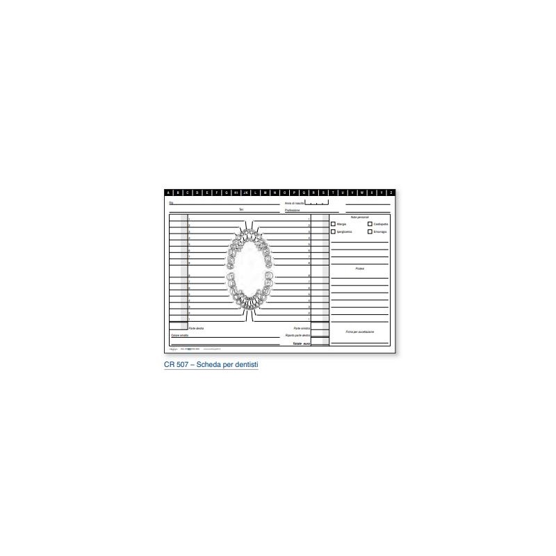 Scheda Per Dentisti 17x24 100pz