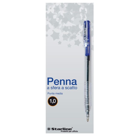 Penna Sfera Scatto Blu 20pzstarline Stl 1006