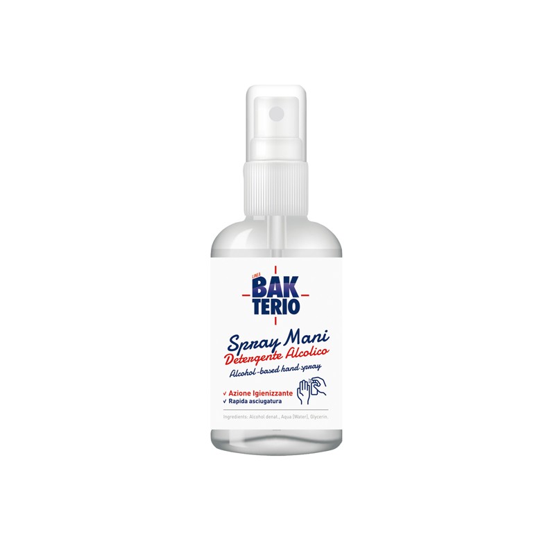 Spray Detergente Mani Alcolico 77 60ml Bakterio