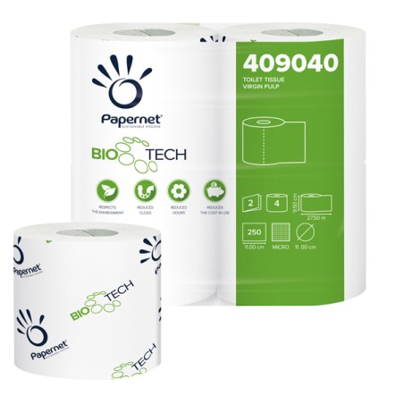 Pacco 4rt Carta Igienica 2veli Classica 27,5mt 250 Strappi Biotech
