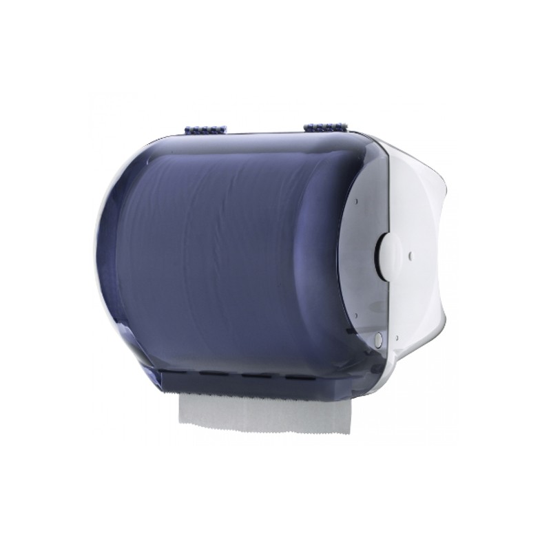 Dispenser Carenato Da Banco Wiperbox Per Bobine Asciugatutto - 34x31,5x36 Cm - Bianco/azzurro Trasparente - Mar Plast