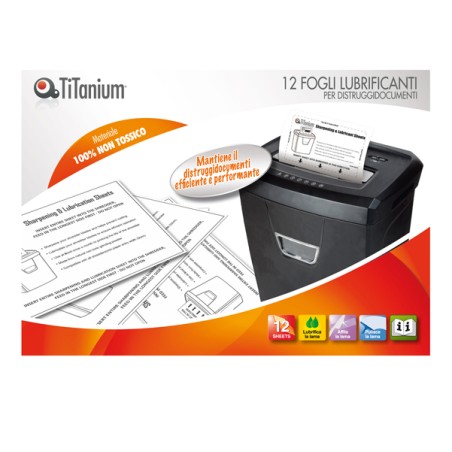 Confezione 12 Fogli Lubrificanti Per Distruggidocumenti Titanium