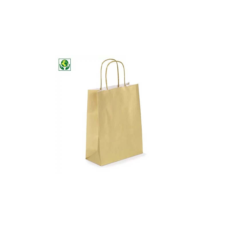 Shopper Carta Kraft 18x8x24 Oro 12218