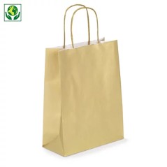 Shopper Carta Kraft 27+12x37 Oro