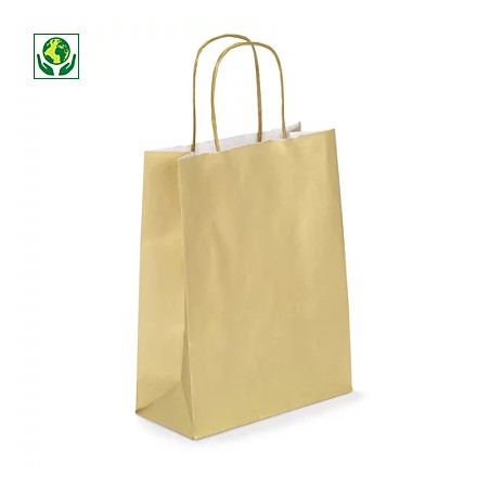 Shopper Carta Kraft 27+12x37 Oro