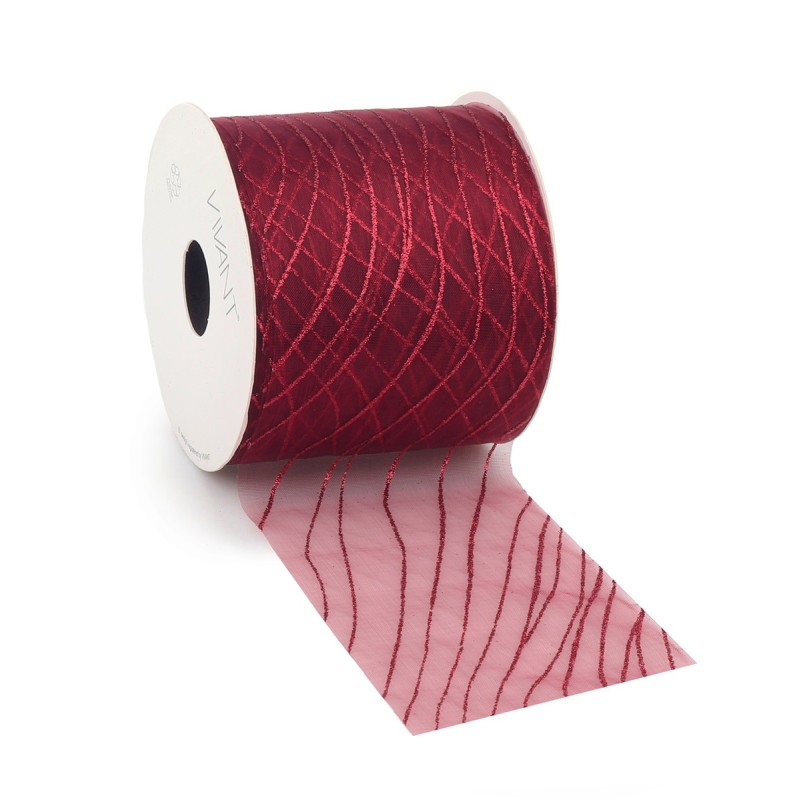 Flow Ribbon 20mt.x8cm 5183 Col.25 Bordeaux