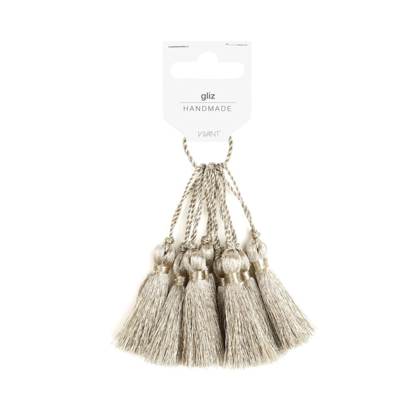 Nappine Glitz Tassel 1475d 5,5cm 8pz 71 Sand / Champagne