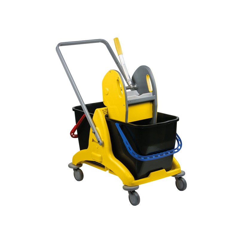 Carrello Doppia Vasca 25+25lt Con Pressa Pressclean