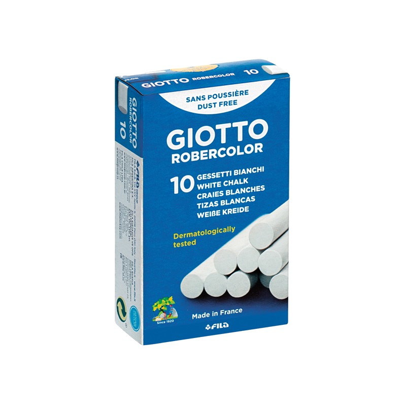 Scatola 10 Gessetti Tondi Bianco Giotto