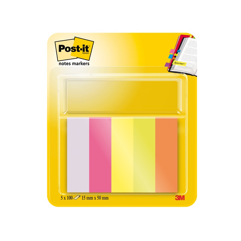 Segnapagina Post-it 670-5 (500fg) 5colori Index 15x50mm In Carta