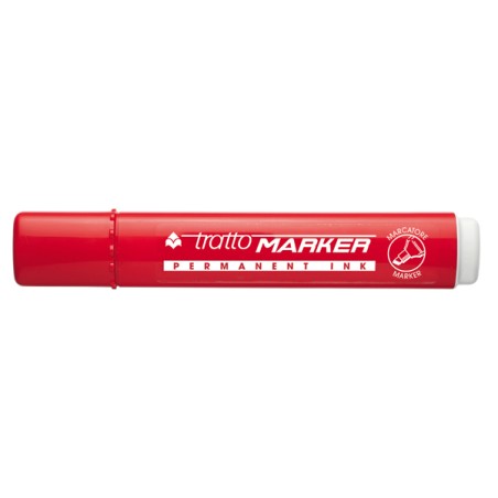 Marcatore Tratto Marker Rosso P/scalpello 12pz