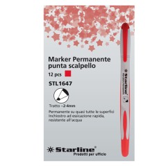 Marcatore Permanente Rosso P/scalpello Starline 2-4mm Stl1647