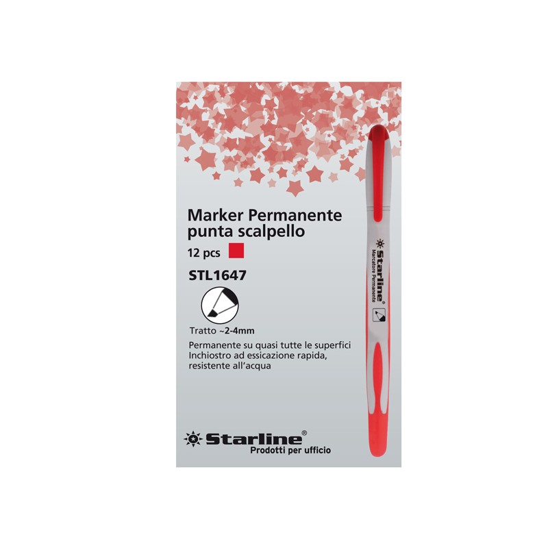 Marcatore Permanente Rosso P/scalpello Starline 2-4mm Stl1647