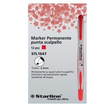 Marcatore Permanente Rosso P/scalpello Starline 2-4mm Stl1647