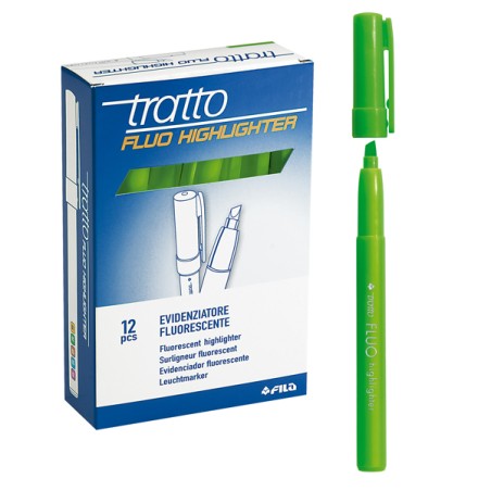 Scatola 12 Evidenziatori Highlighter Verde Tratto Fluo