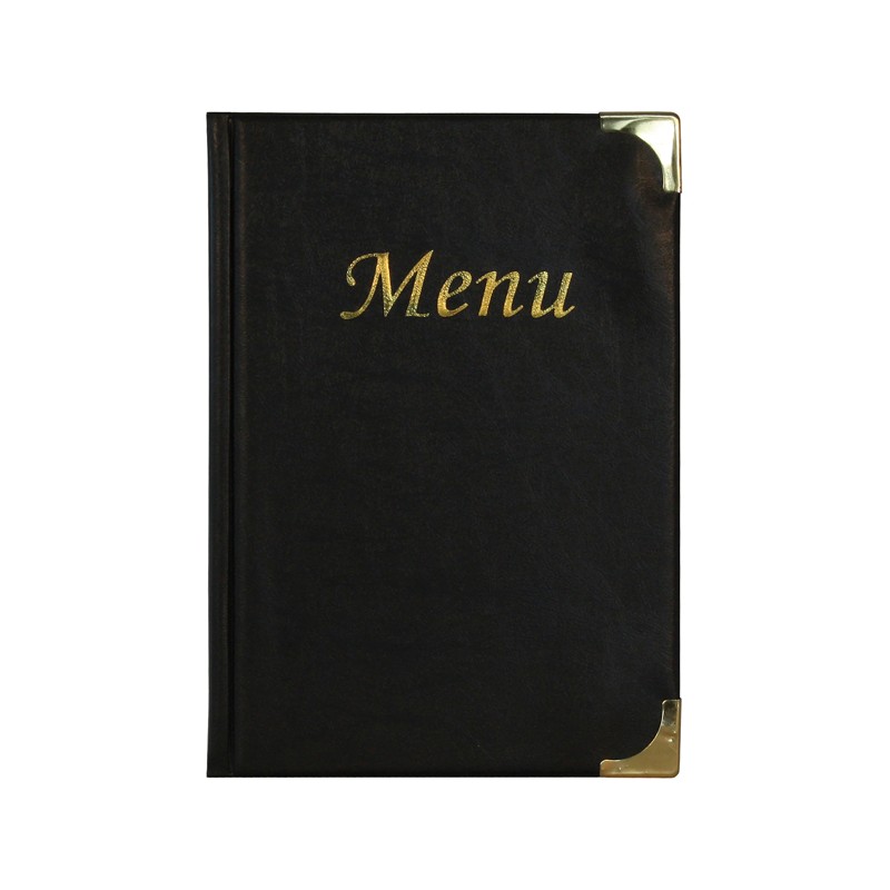 Porta Menu A5-18x25cm Nero In Pvc Basic Con 4+2 Buste Fisse