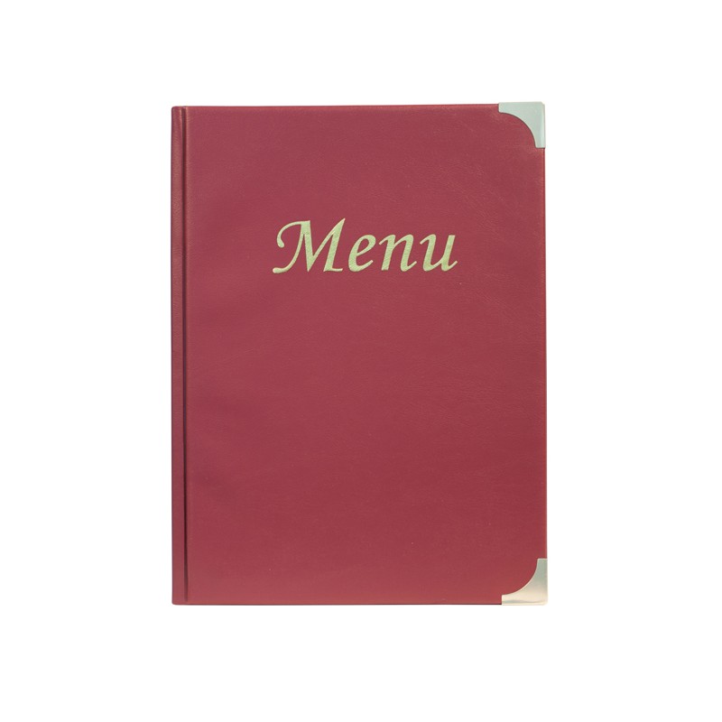 Porta Menu A4-24x34cm Bordeaux In Pvc Basic Con 4+2 Buste Fisse