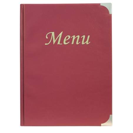 Porta Menu A4-24x34cm Bordeaux In Pvc Basic Con 4+2 Buste Fisse