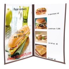 Set 3 Porta Menu Crystal Br2 Doppio (per 4 Fogli A4)