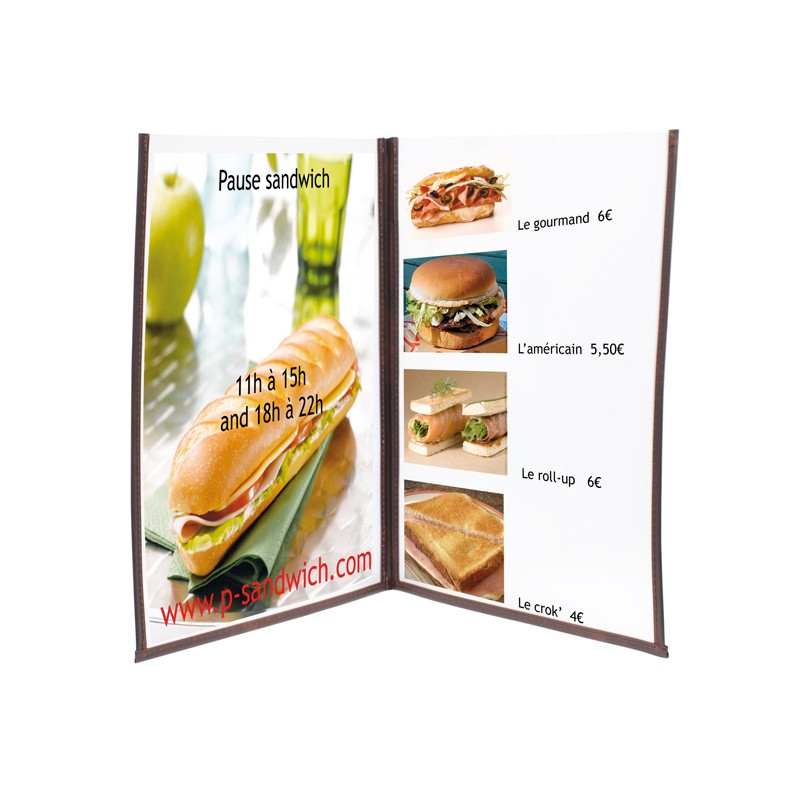 Set 3 Porta Menu Crystal Br2 Doppio (per 4 Fogli A4)