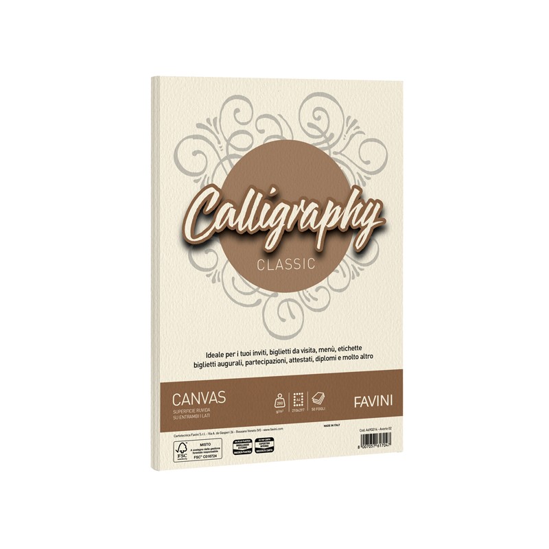 Calligraphy Canvas 200Gr 50Fg Avorio 02 A69Q314
