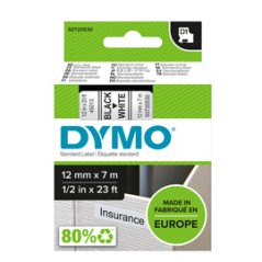 Nastro X Dymo 12mmx7mt Nero/bianco