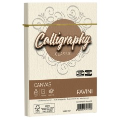 25 Buste Calligraphy Canvas - 120 X 180 Mm - 100 Gr - Avorio 02 - Favini