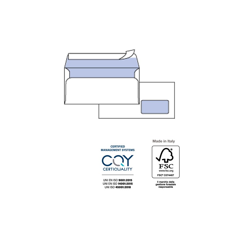 Busta Bianca 11x23 Strip C/fin. 500pz Con Finestra