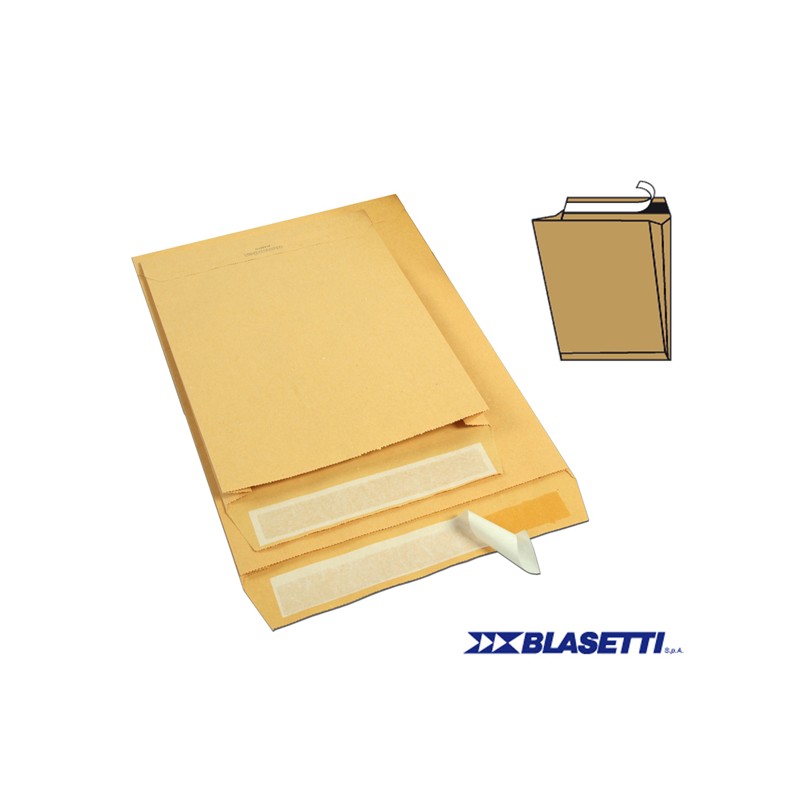 Busta A Sacco Monodex 23x33x4 Soffietti Laterali Strip Adesivo 100gr. Avana Blasetti Conf.250 Pezzi