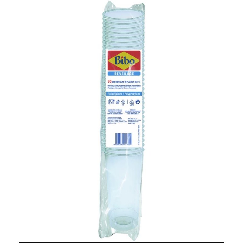 Bicchieri Cocktail 350cc Cilindrico Trasparenti 30pz Cod.3411