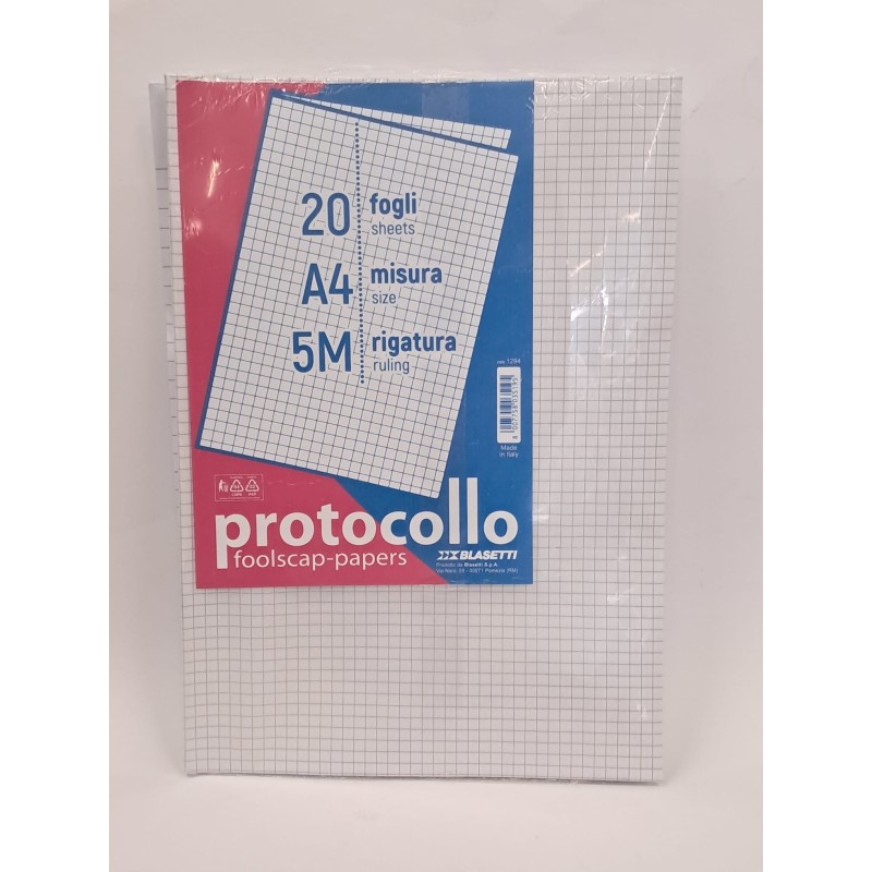 Protocollo 20 Fogli 5mm Blasetti