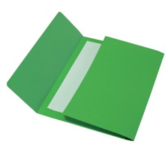 25 Cartelline A Busta C/pancia Verde 26x34 200gr Bristol
