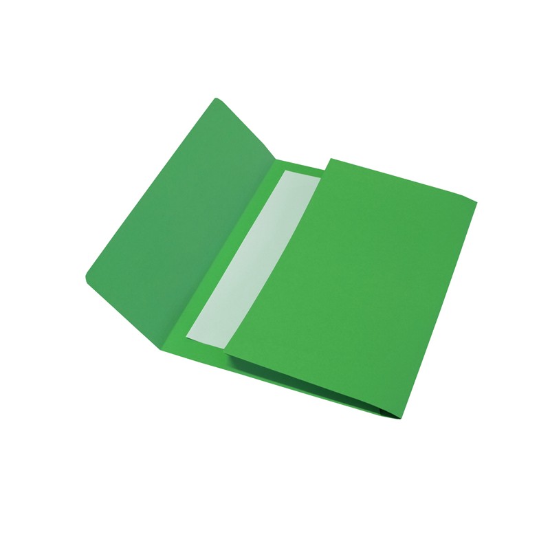 25 Cartelline A Busta C/pancia Verde 26x34 200gr Bristol