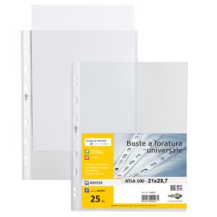 25 Buste Forate 21x29,7-100 B.a. Atla Sei Rota
