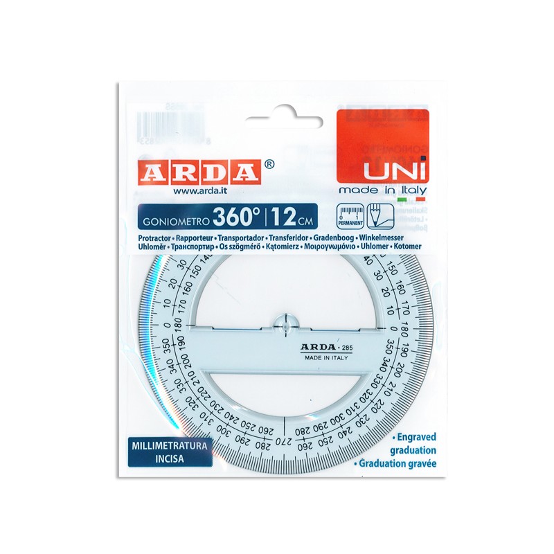 Goniometro 360° 12cm  Uni Arda 285ss 1/20