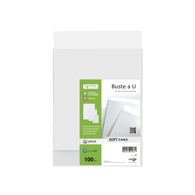 100 Buste A Sacco Pp Soft 54x86mm Pp Sei Rota