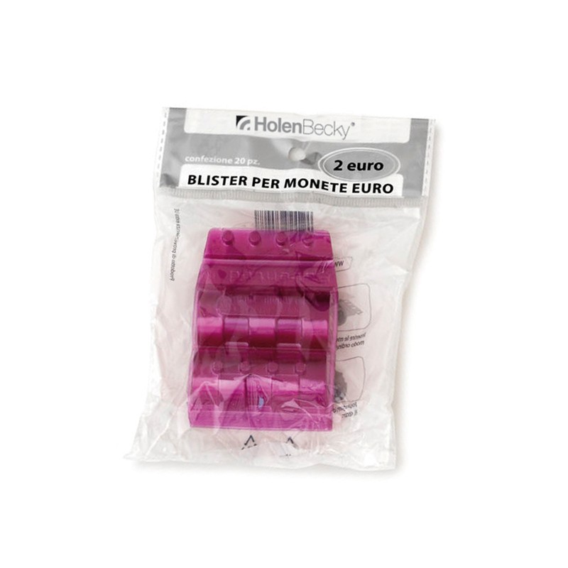 Blister 20 Portamonete In Pvc 2Euro Viola
