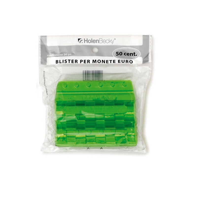 Blister 20 Portamonete In Pvc 50Cent Verde