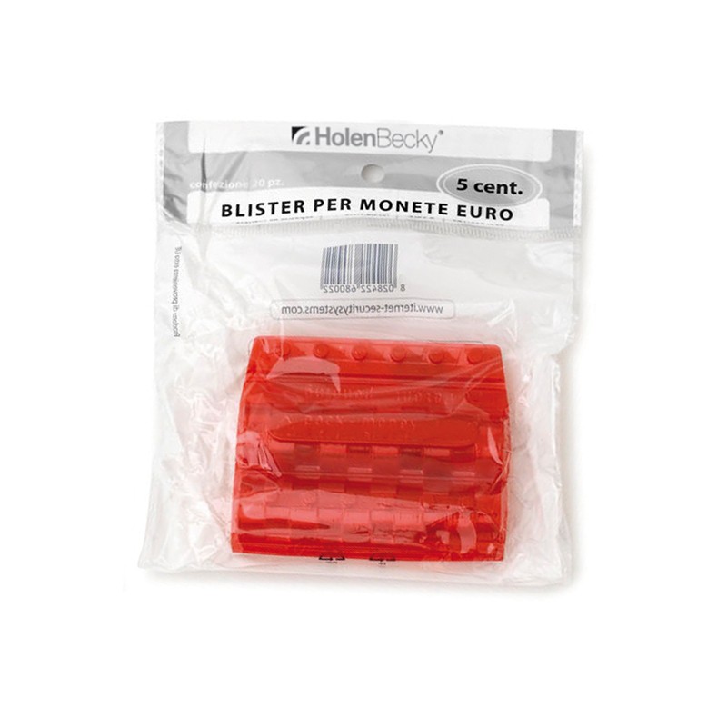 Blister 20 Portamonete In Pvc 5cent Rosso