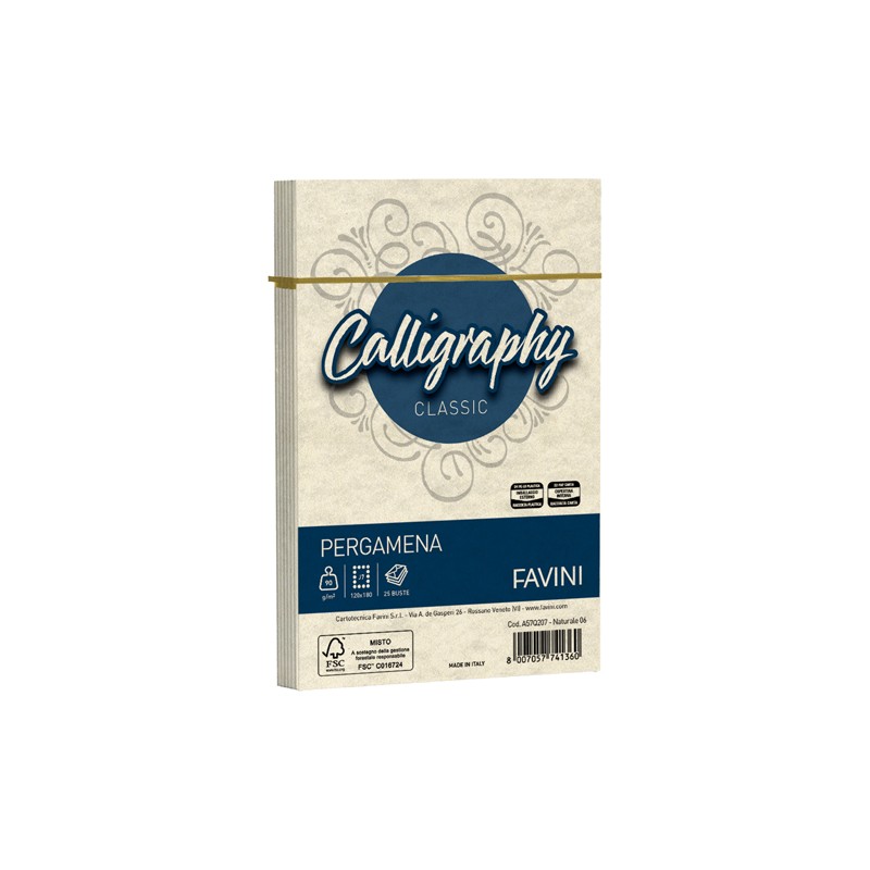 25 Buste Calligraphy 06 Naturale 12x18cm 90gr